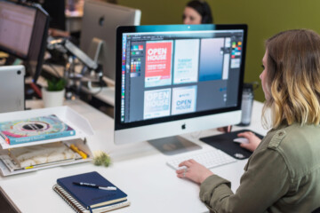 woman working at a computer