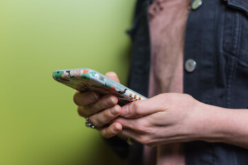 girl using phone