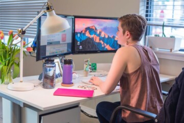 woman working at computer