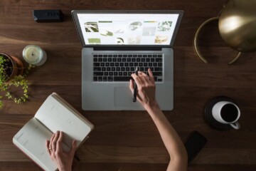 Woman working at workspace