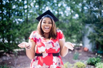 black woman graduating