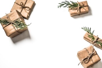 Gifts on a white background