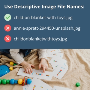 Use descriptive image file names.