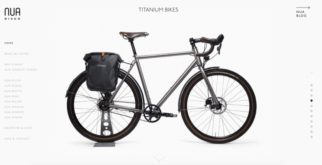minimalist bike on web page