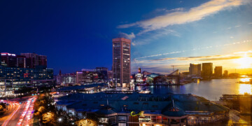 City skyline in Baltimore Maryland