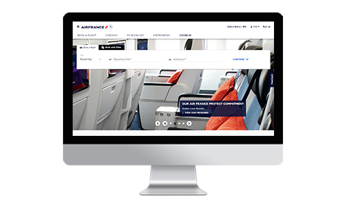 Desktop showing Air France website