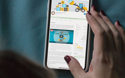 Close-up of person's hand scrolling on website on their phone