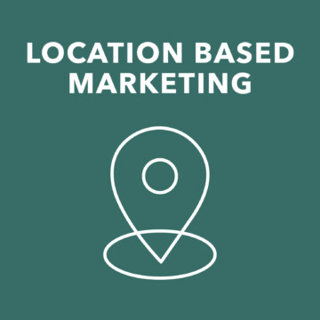 Location-based marketing graphic in green