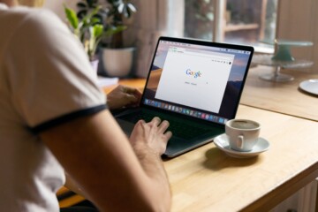 person working on his laptop