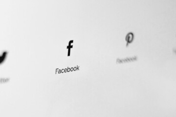 Twitter, Facebook, and Pinterest logos on white background.