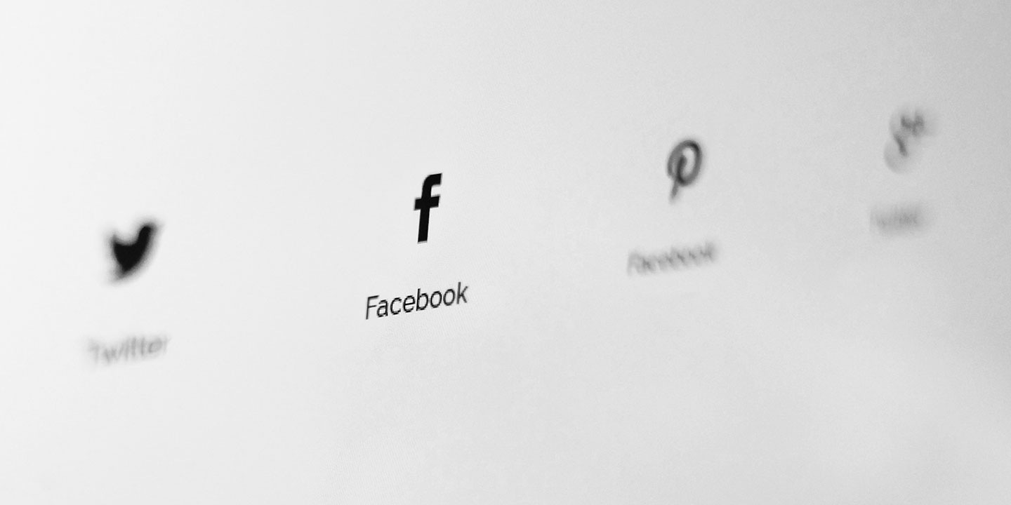 Twitter, Facebook, and Pinterest logos on white background.