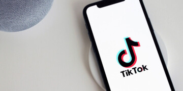 Phone screen with the TikTok logo.