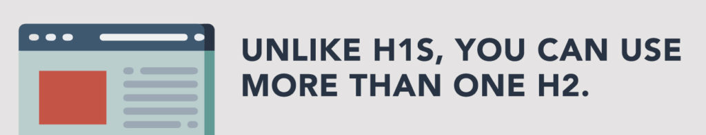 Graphic: Unlike H1s, you can use more than one H2.