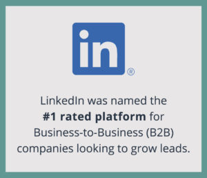 LinkedIn was named the number one rated platform for Business-to-Business companies looking to grow leads