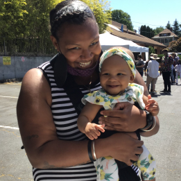 Woman and baby at Quest Community Day