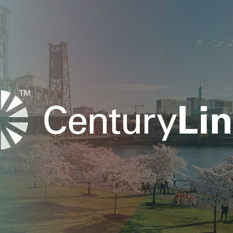 CenturyLink PDX Logo on top of a scenic photo.