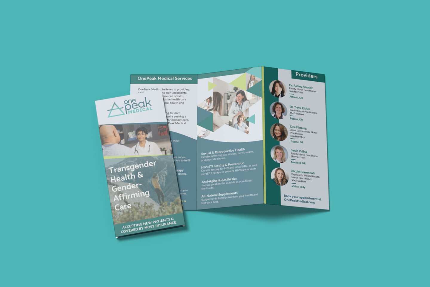 OnePeak Medical tri-fold brochure.