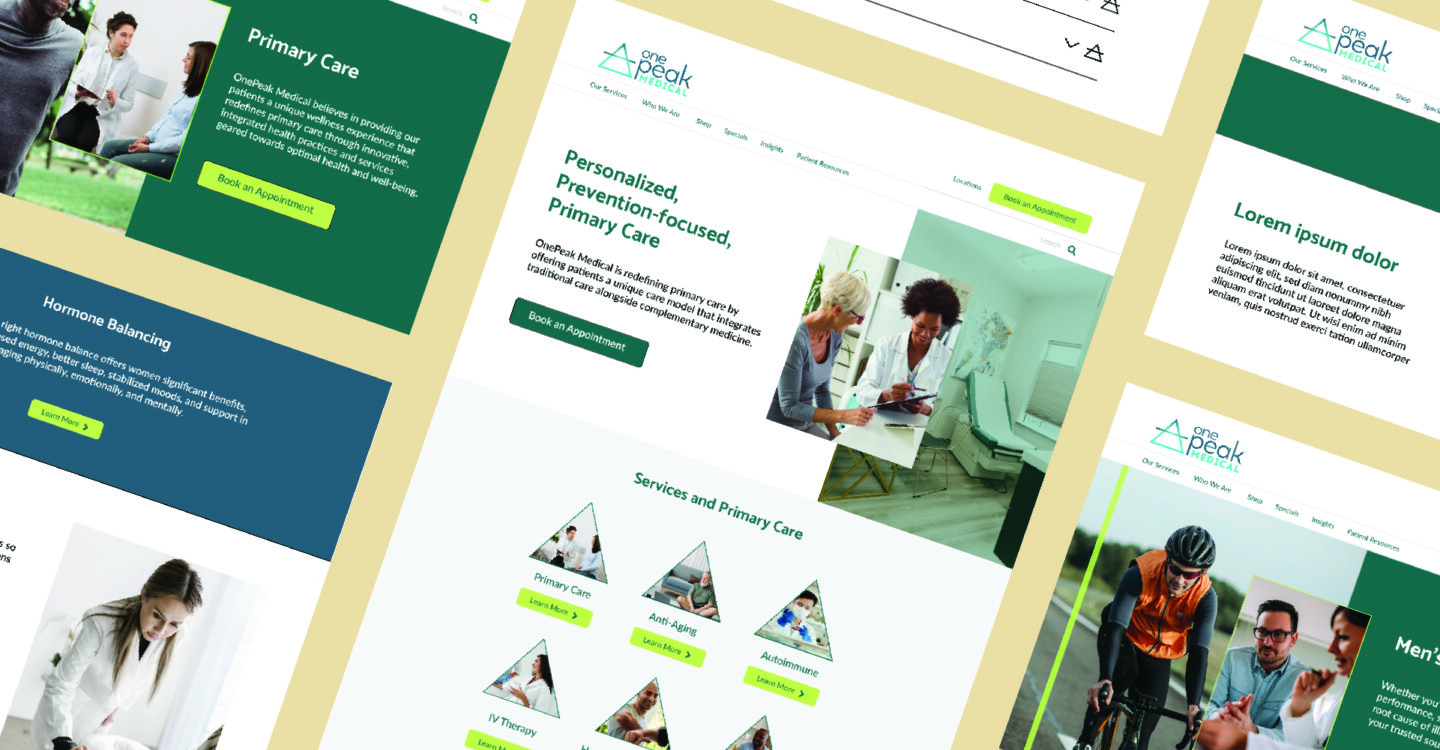OnePeak Medical website designs.