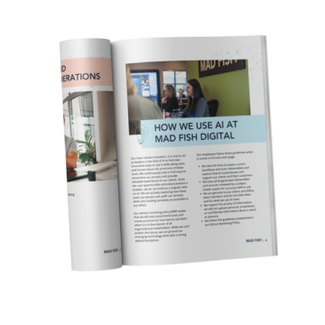 AI policy mocked up in a magazine format.