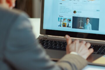 Person looking at social media on their laptop computer.