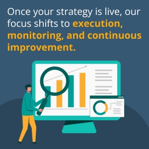 Once your strategy is live, our focus shifts to execution, monitoring, and continuous improvement.
