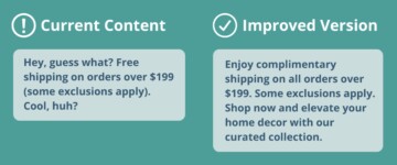Current content and improved version of content for LLM search.